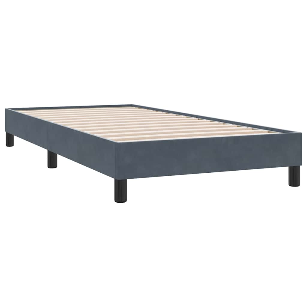 Box Spring Postel S Matrací Samet Tmavě Šedá