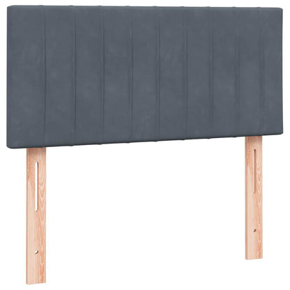 Box Spring Postel S Matrací Samet Tmavě Šedá