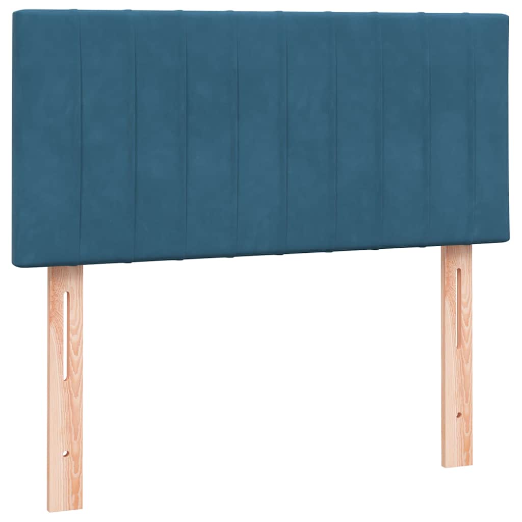 Box Spring Postel S Matrací Tmavě Modrá 80X210 Cm Samet