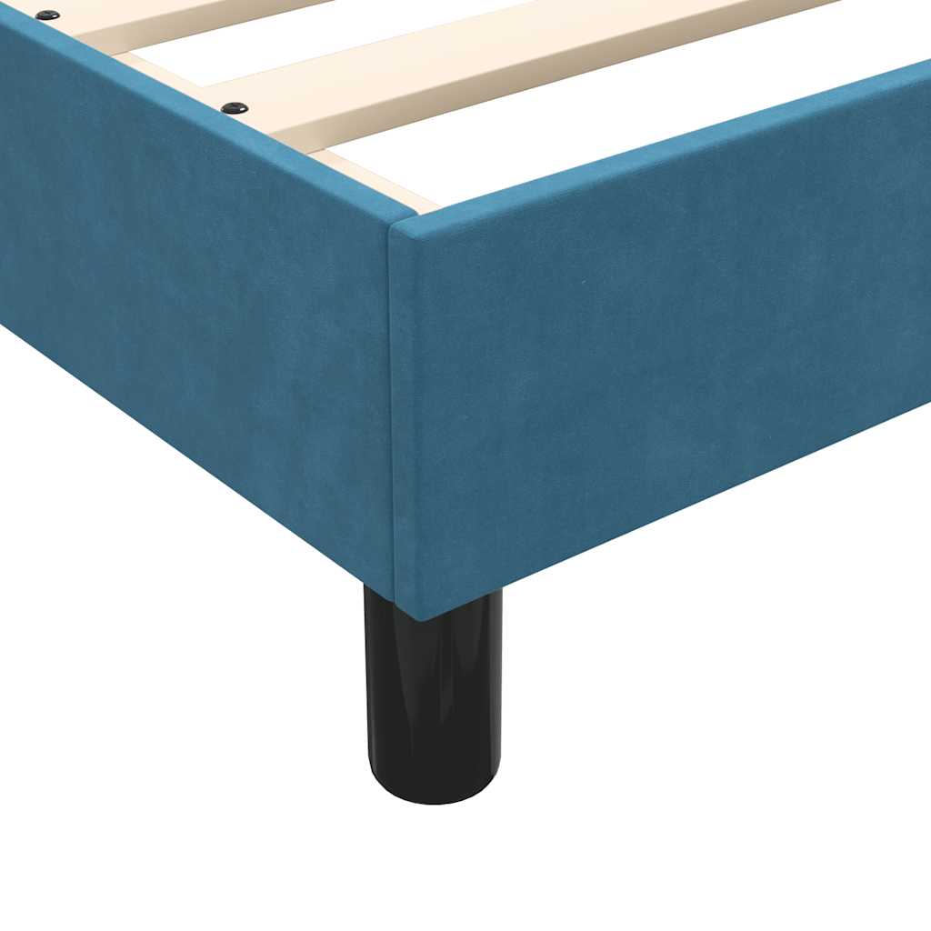 Box Spring Postel S Matrací Tmavě Modrá 80X210 Cm Samet