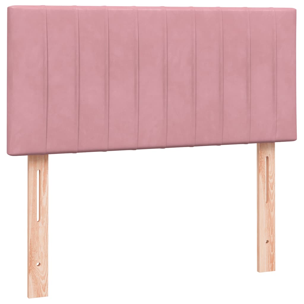Box Spring Postel S Matrací Růžová 90X210 Cm Samet