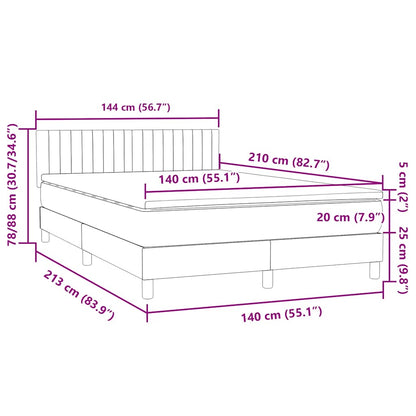 Box Spring Postel S Matrací Růžová 140X210 Cm Samet