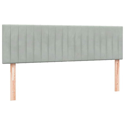 Box Spring Postel S Matrací Samet Světle Šedá