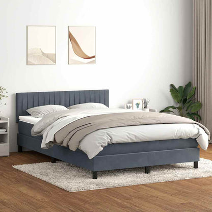 Box Spring Postel S Matrací Tmavě Šedá 160X210 Cm Samet
