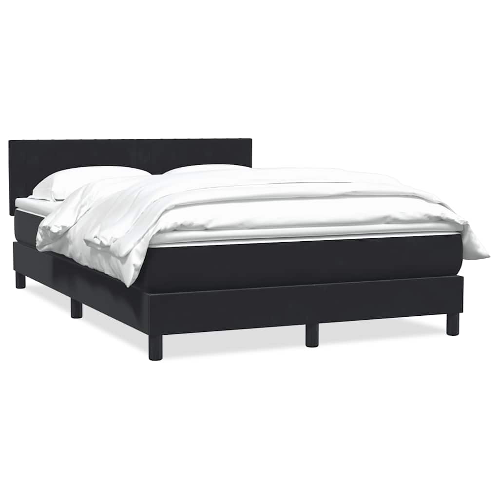 Box Spring Postel S Matrací Černá Samet Černá