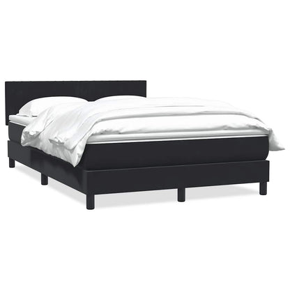Box Spring Postel S Matrací Černá Samet Černá