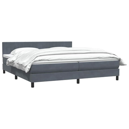 Box Spring Postel S Matrací Samet Tmavě Šedá