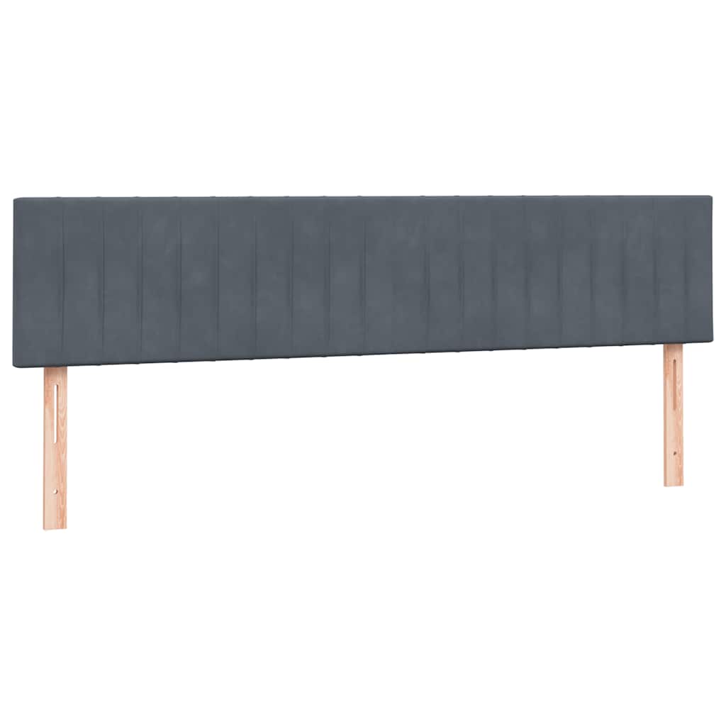Box Spring Postel S Matrací Samet Tmavě Šedá