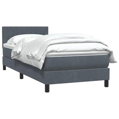 Box Spring Postel S Matrací Samet Tmavě Šedá
