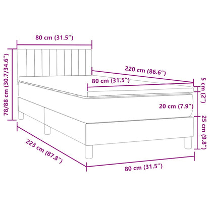 Box Spring Postel S Matrací Tmavě Zelená 80X220 Cm Samet