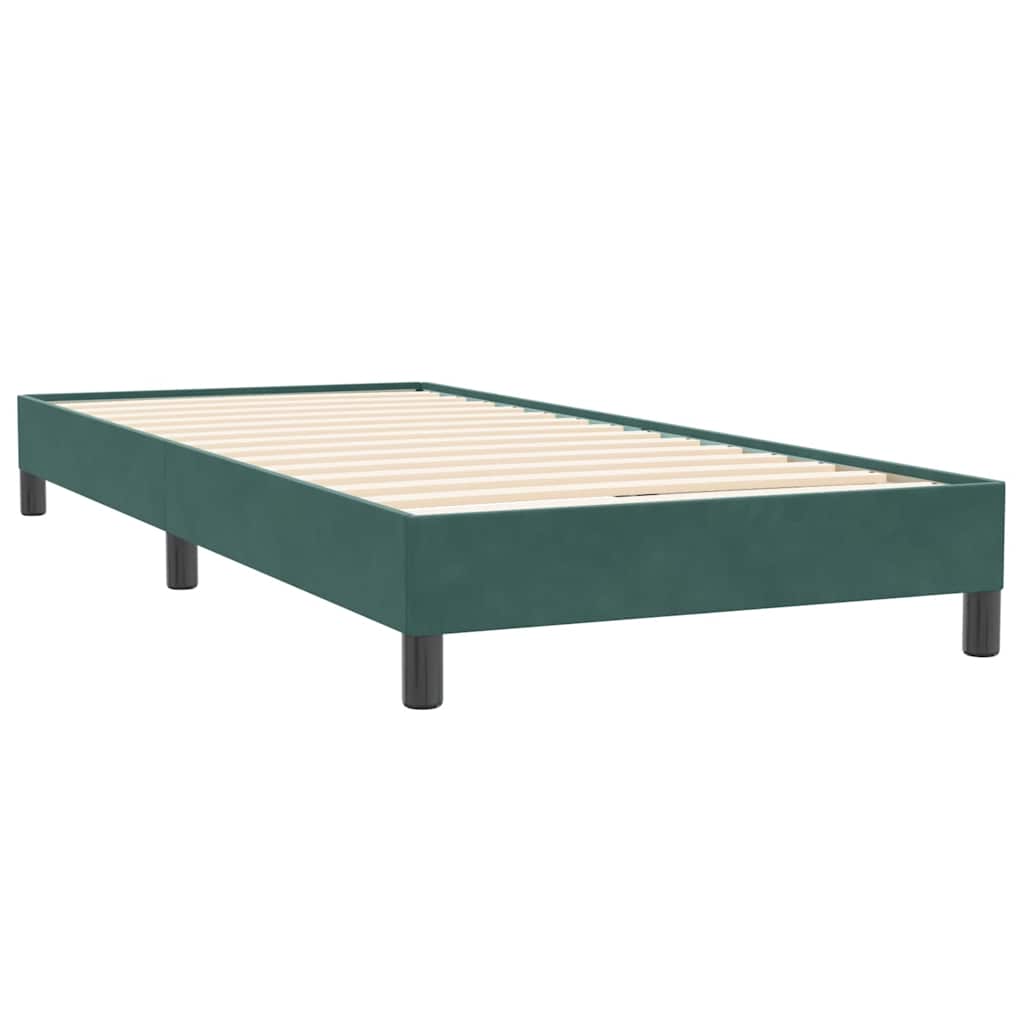 Box Spring Postel S Matrací Tmavě Zelená 80X220 Cm Samet
