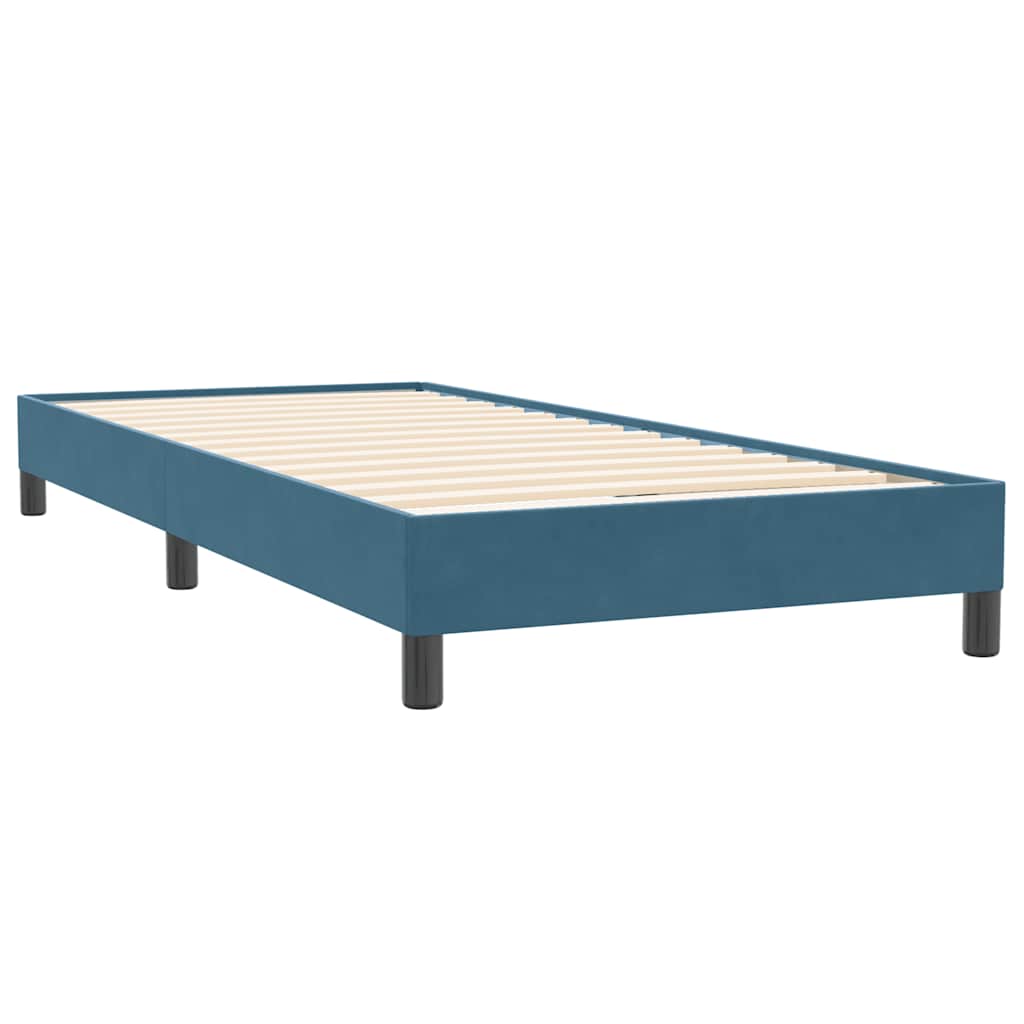 Box Spring Postel S Matrací Tmavě Modrá 80X220 Cm Samet