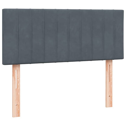 Box Spring Postel S Matrací Samet Tmavě Šedá