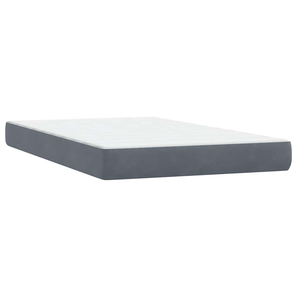 Box Spring Postel S Matrací Samet Tmavě Šedá