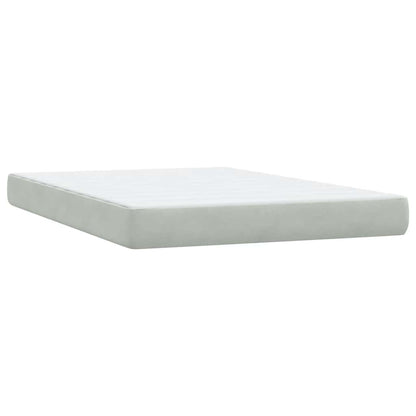 Box Spring Postel S Matrací Samet Světle Šedá
