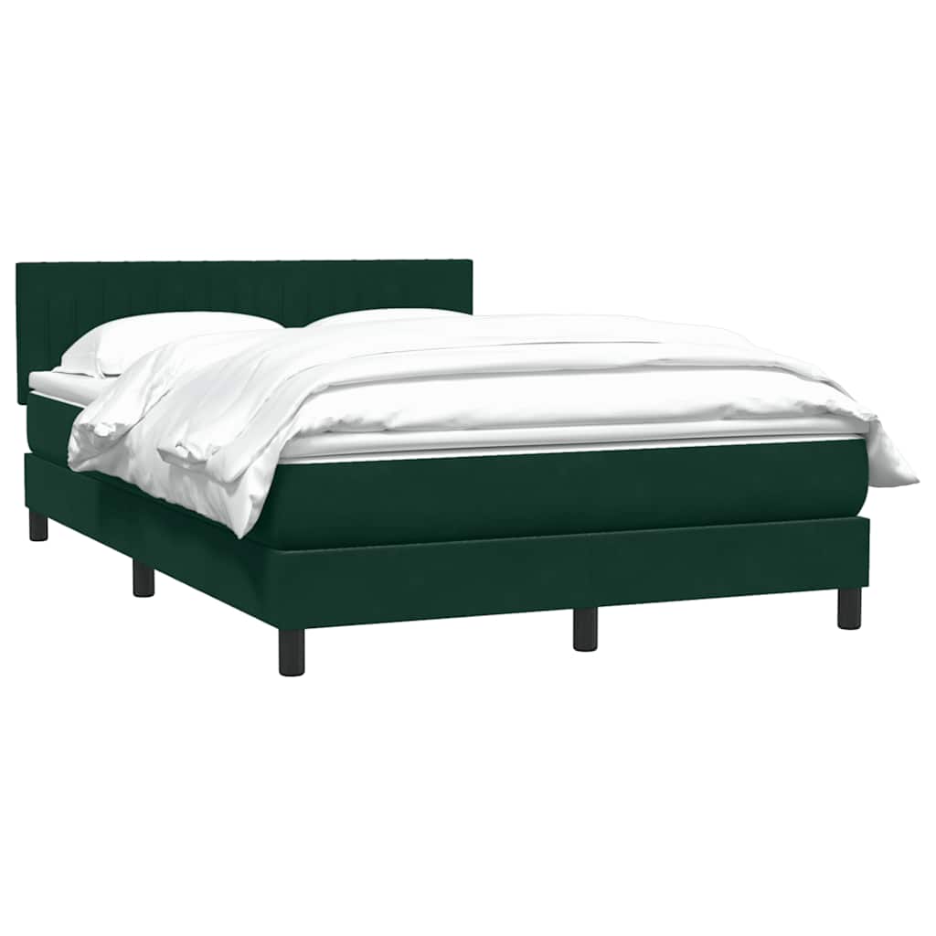 Box Spring Postel S Matrací Tmavě Zelená 160X220 Cm Samet