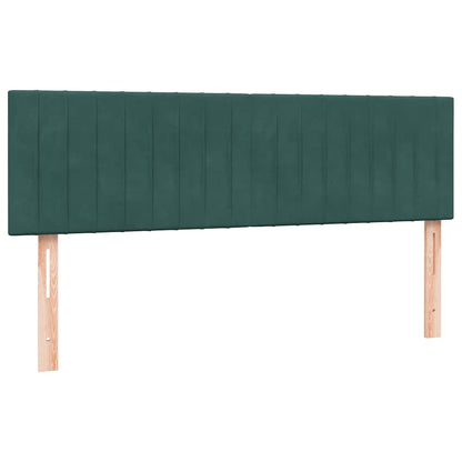 Box Spring Postel S Matrací Tmavě Zelená 160X220 Cm Samet