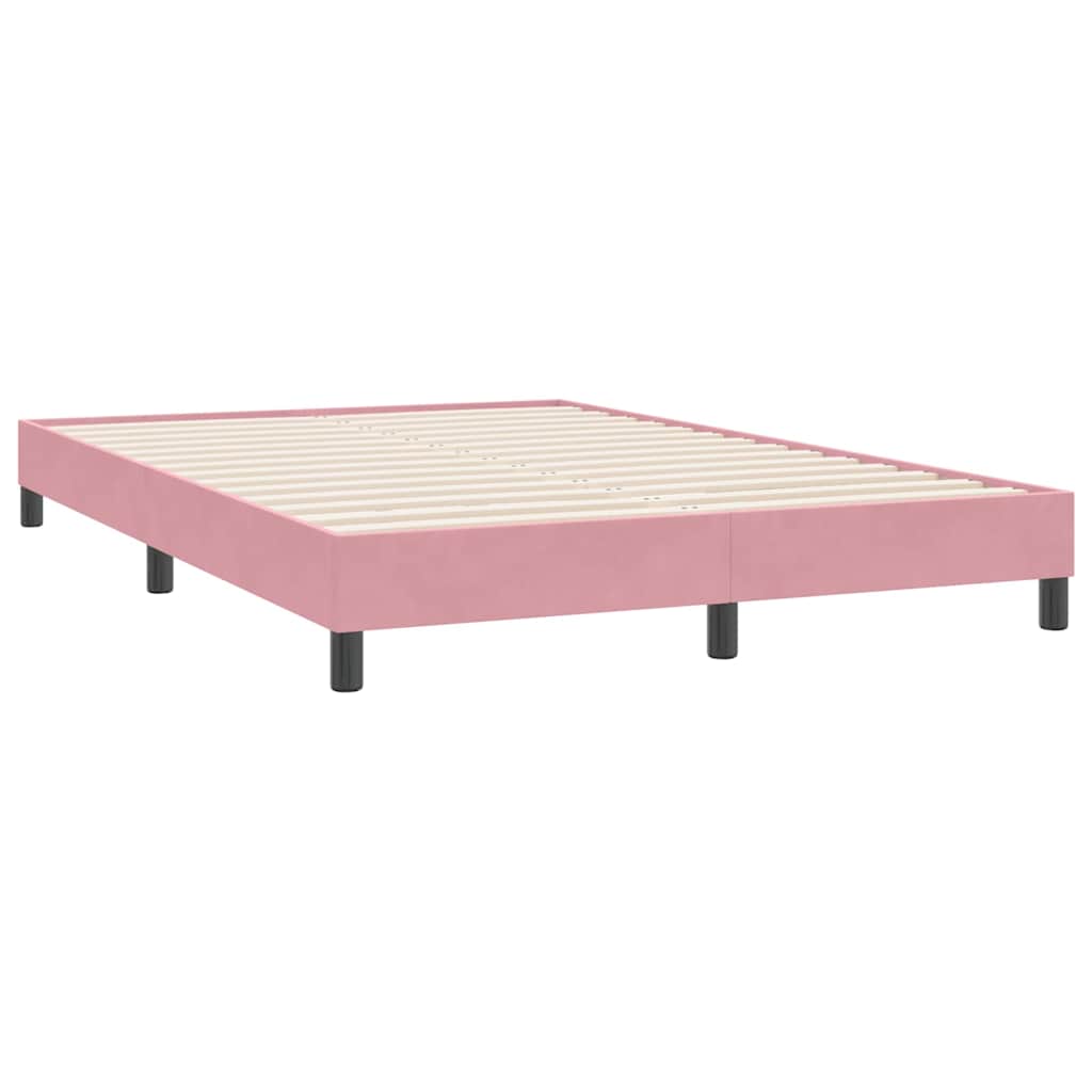 Box Spring Postel S Matrací Růžová 160X220 Cm Samet