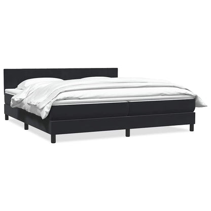 Box Spring Postel S Matrací Černá Samet Černá