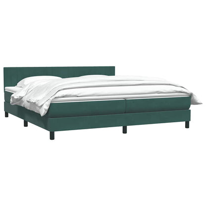 Box Spring Postel S Matrací Tmavě Zelená 180X220 Cm Samet