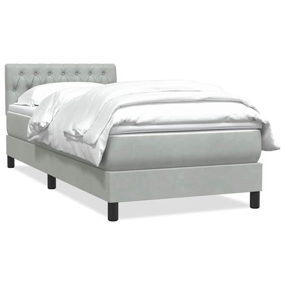 Box Spring Postel S Matrací Světle Šedá 80X210 Cm Samet