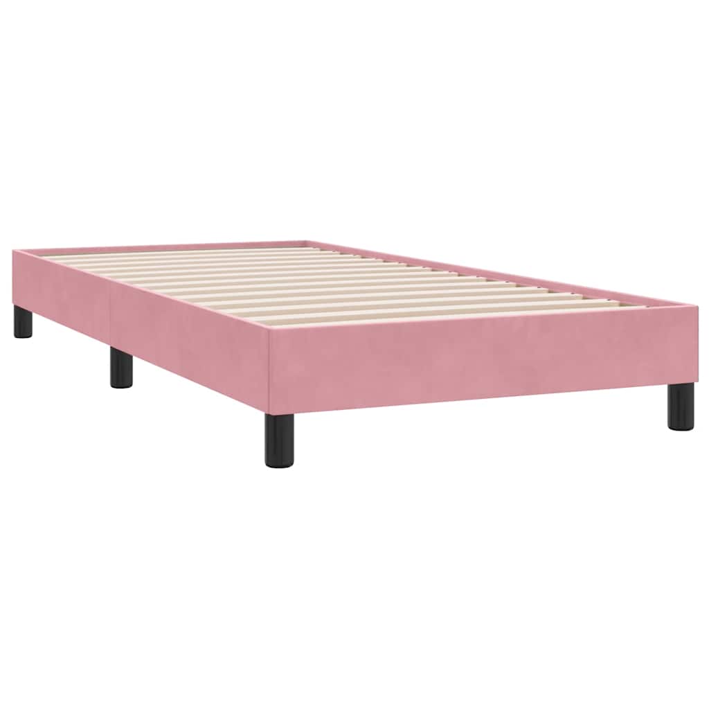 Box Spring Postel S Matrací Růžová 90X210 Cm Samet