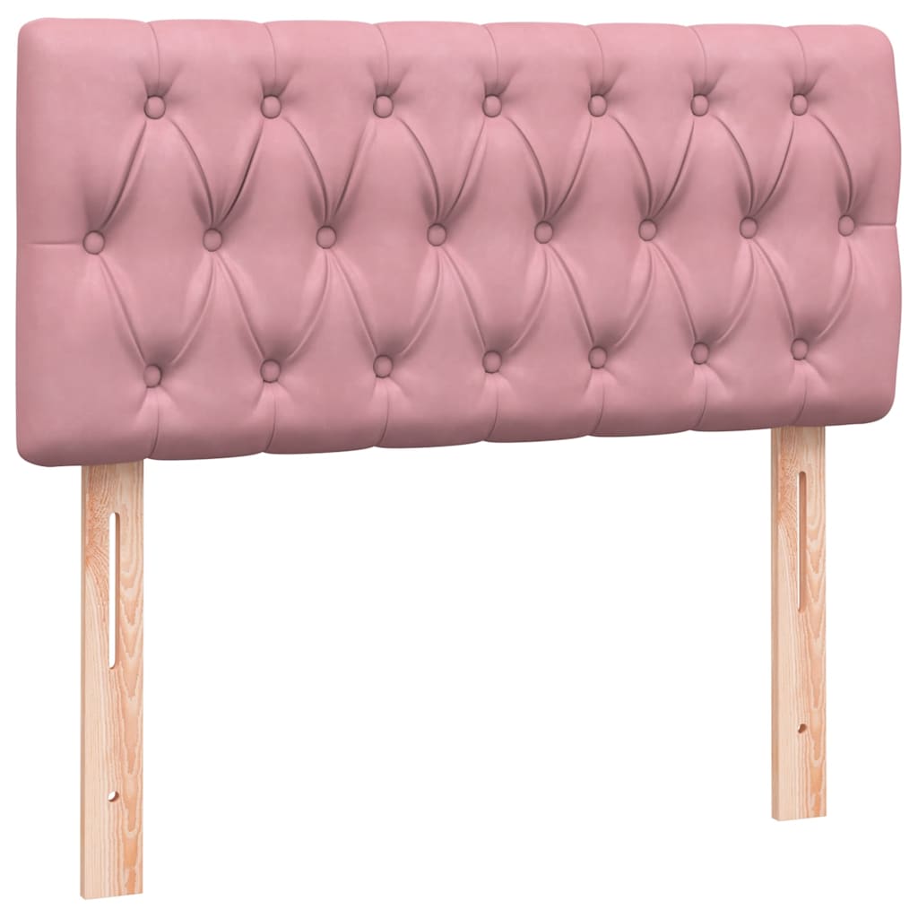 Box Spring Postel S Matrací Růžová 90X210 Cm Samet