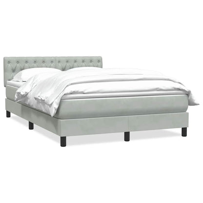 Box Spring Postel S Matrací Světle Šedá 160X210 Cm Samet