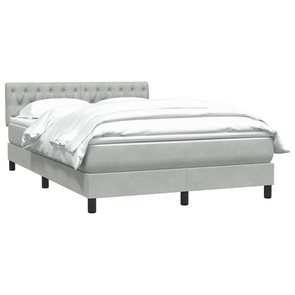 Box Spring Postel S Matrací Světle Šedá 160X210 Cm Samet