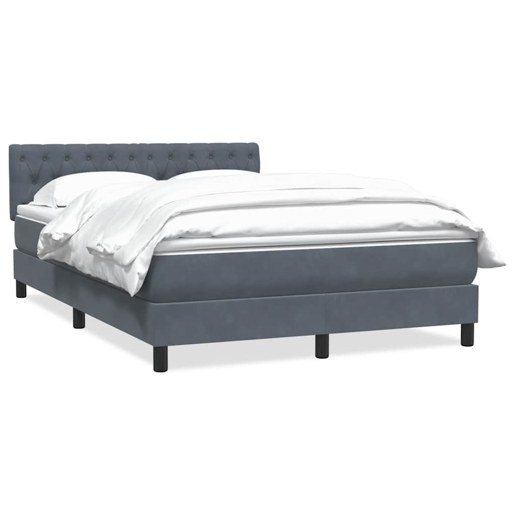 Box Spring Postel S Matrací Tmavě Šedá 160X210 Cm Samet