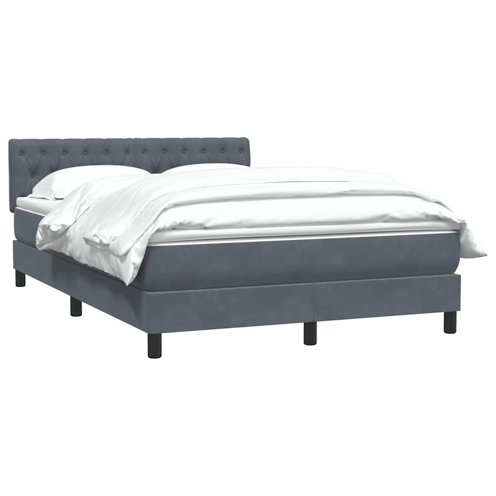 Box Spring Postel S Matrací Tmavě Šedá 160X210 Cm Samet