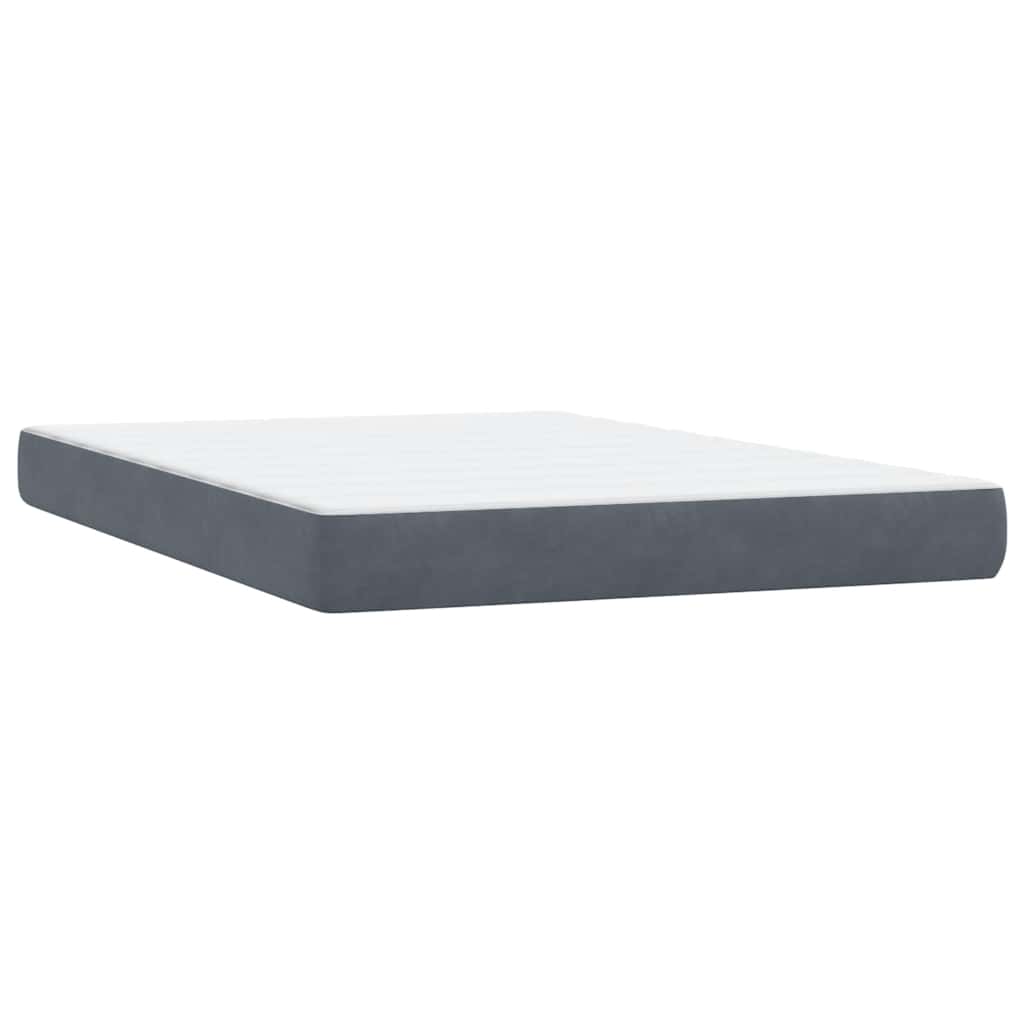 Box Spring Postel S Matrací Tmavě Šedá 160X210 Cm Samet