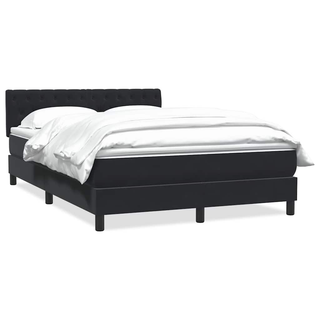 Box Spring Postel S Matrací Černá 160X210 Cm Samet