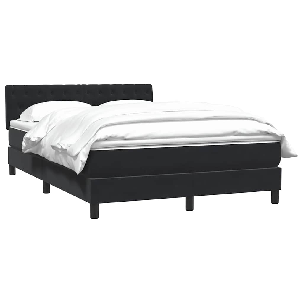 Box Spring Postel S Matrací Černá 160X210 Cm Samet