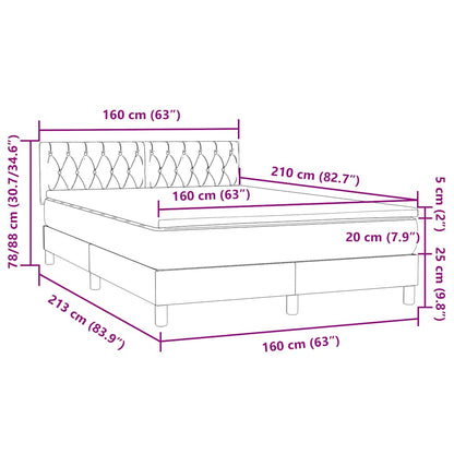 Box Spring Postel S Matrací Růžová 160X210 Cm Samet