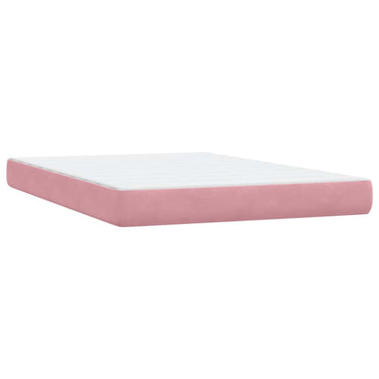 Box Spring Postel S Matrací Růžová 160X210 Cm Samet
