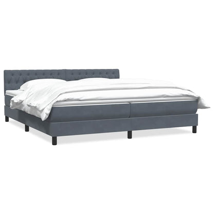 Box Spring Postel S Matrací Tmavě Šedá 180X210 Cm Samet