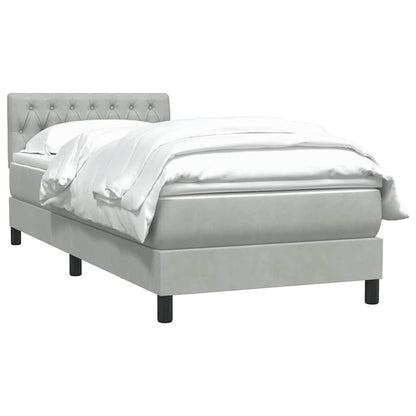 Box Spring Postel S Matrací Světle Šedá 80X220 Cm Samet