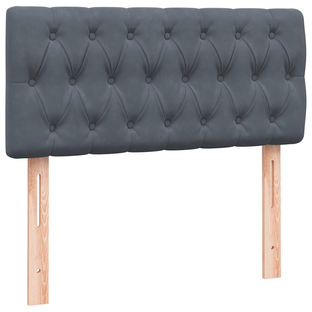 Box Spring Postel S Matrací Tmavě Šedá 80X220 Cm Samet