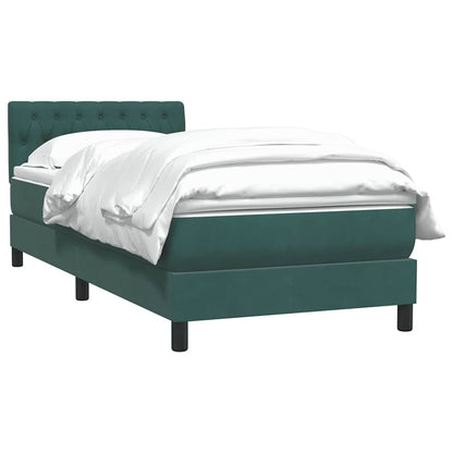 Box Spring Postel S Matrací Tmavě Zelená 80X220 Cm Samet