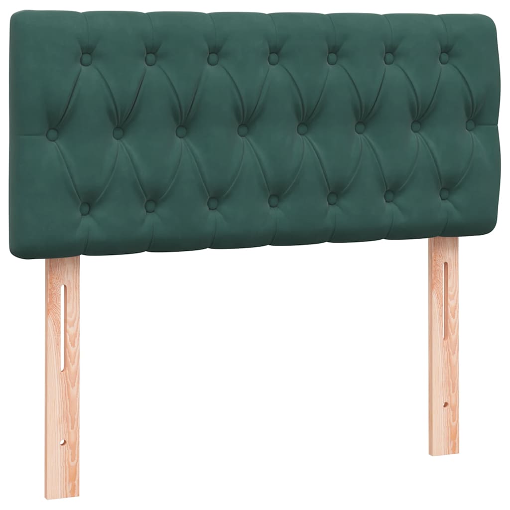 Box Spring Postel S Matrací Tmavě Zelená 80X220 Cm Samet
