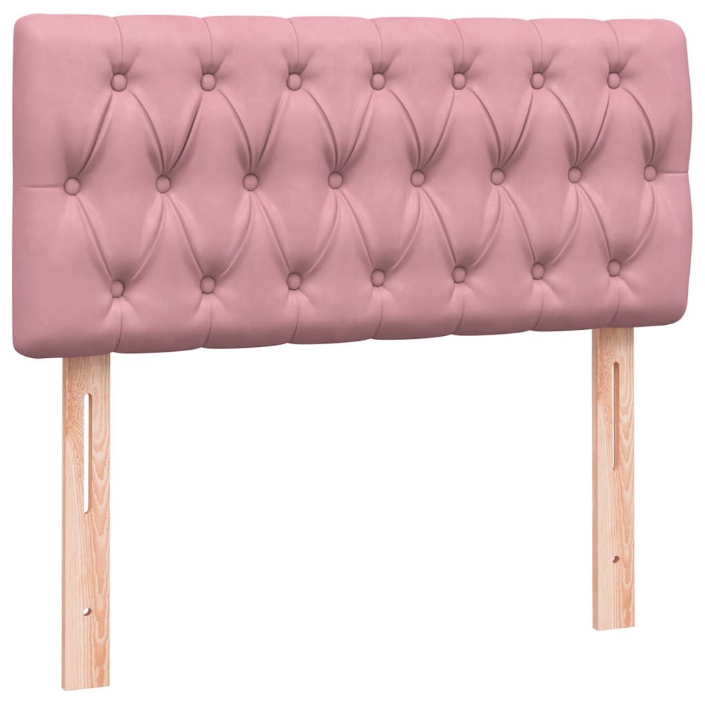 Box Spring Postel S Matrací Růžová 80X220 Cm Samet