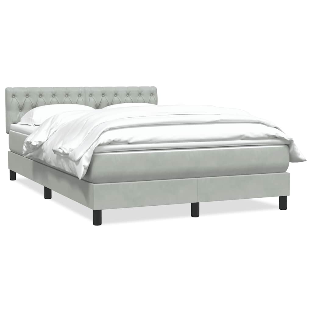 Box Spring Postel S Matrací Světle Šedá 160X220 Cm Samet