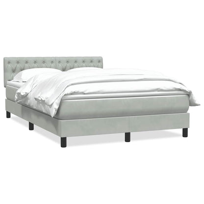 Box Spring Postel S Matrací Světle Šedá 160X220 Cm Samet
