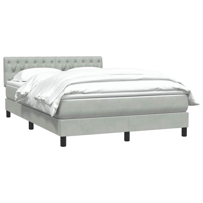 Box Spring Postel S Matrací Světle Šedá 160X220 Cm Samet