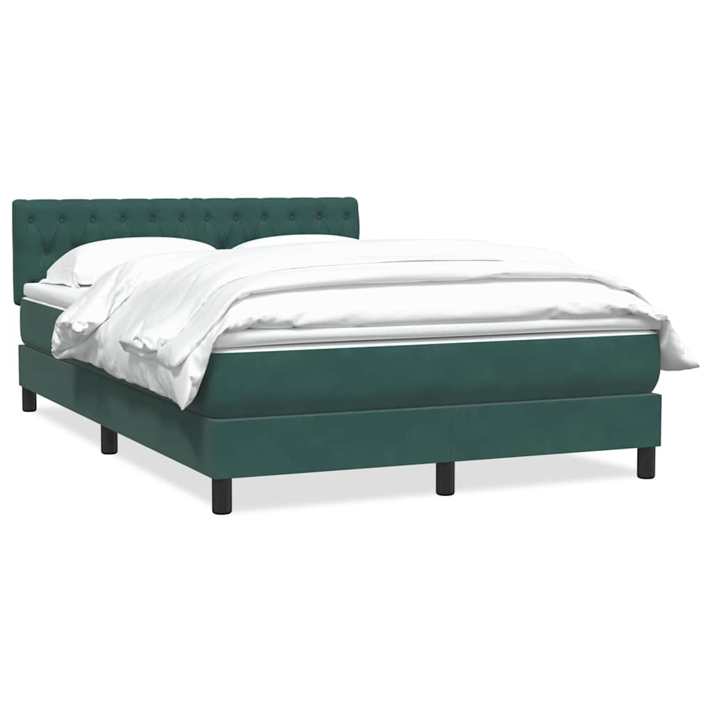 Box Spring Postel S Matrací Tmavě Zelená 160X220 Cm Samet