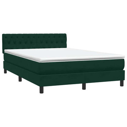Box Spring Postel S Matrací Tmavě Zelená 160X220 Cm Samet