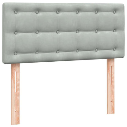 Box Spring Postel S Matrací Samet Světle Šedá