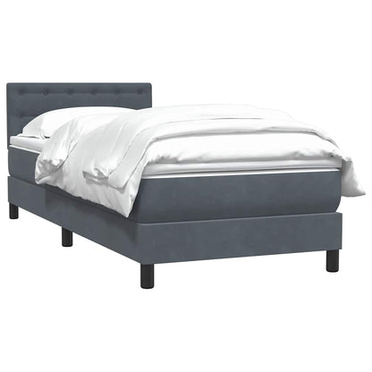 Box Spring Postel S Matrací Samet Tmavě Šedá