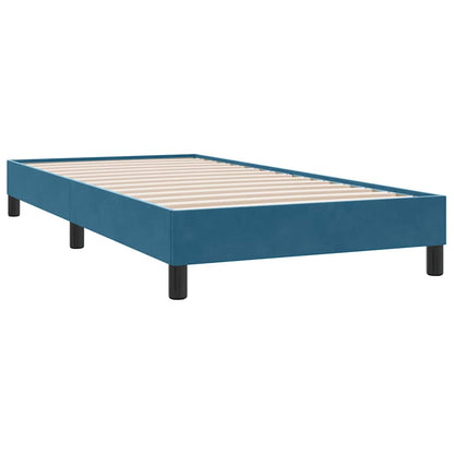 Box Spring Postel S Matrací Tmavě Modrá 80X210 Cm Samet
